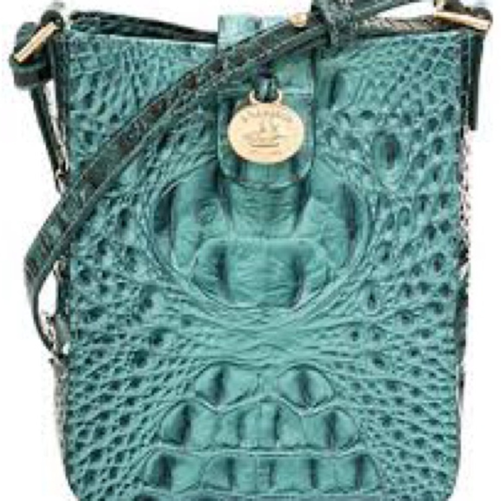 Brahmin Green Crossbody Bag with Alligator Embossed Design